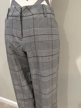 Express Women's Editor Black, Gray & Burgundy Plaid Trousers